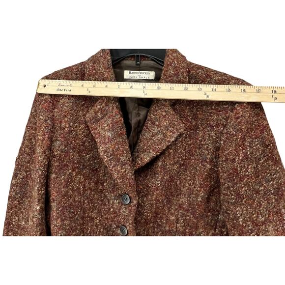 Barry Bricken Mark Shale Vintage Blazer Womens 8 Brown Multi Wool Classic Jacket - Picture 6 of 12